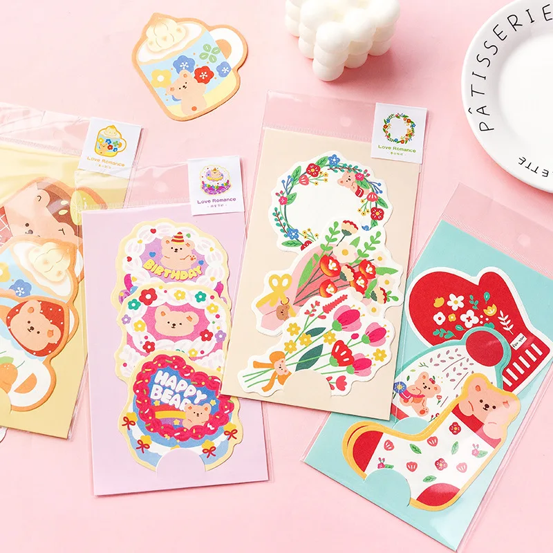 

MOHAMM 6 Sheets Creative Cute Romantic Memo Pad Message Card for Decoration Greeting Gift Happy Birthday