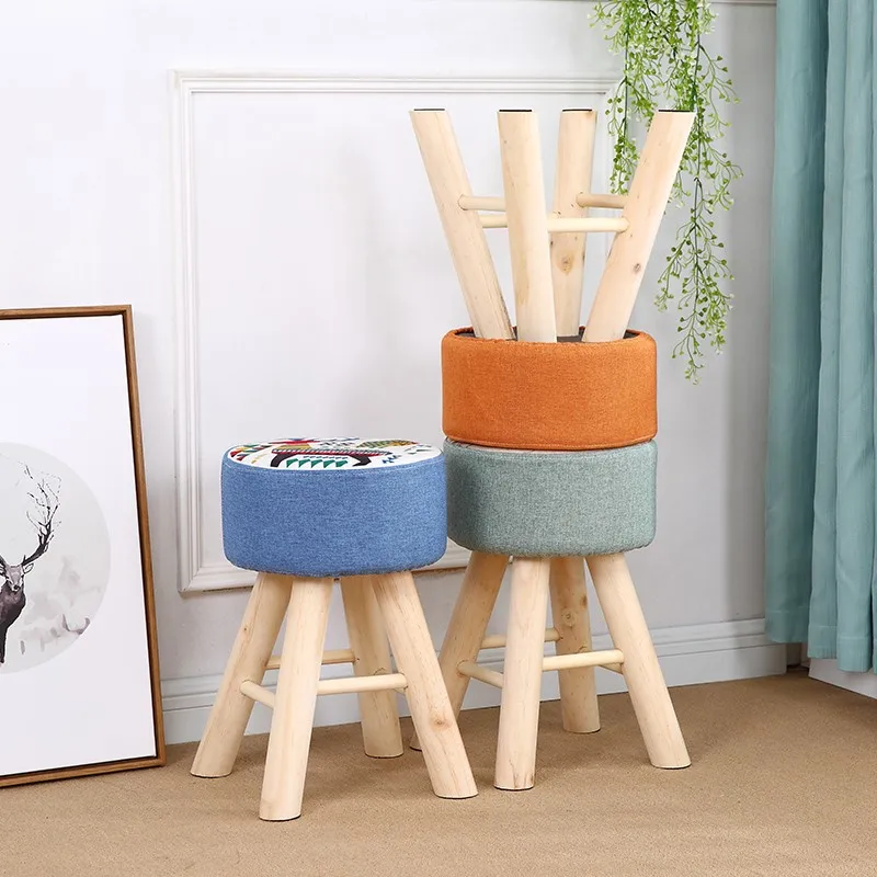 Креативный деревянный тканевый круглый стул домашний диван для взрослых и детей