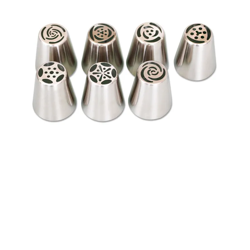 

Delidge 7pcs/set Big Size Cream Cake Icing Piping Russian Nozzles Pastry Tips Stainless Steel Fondant Cake Decorating Tools