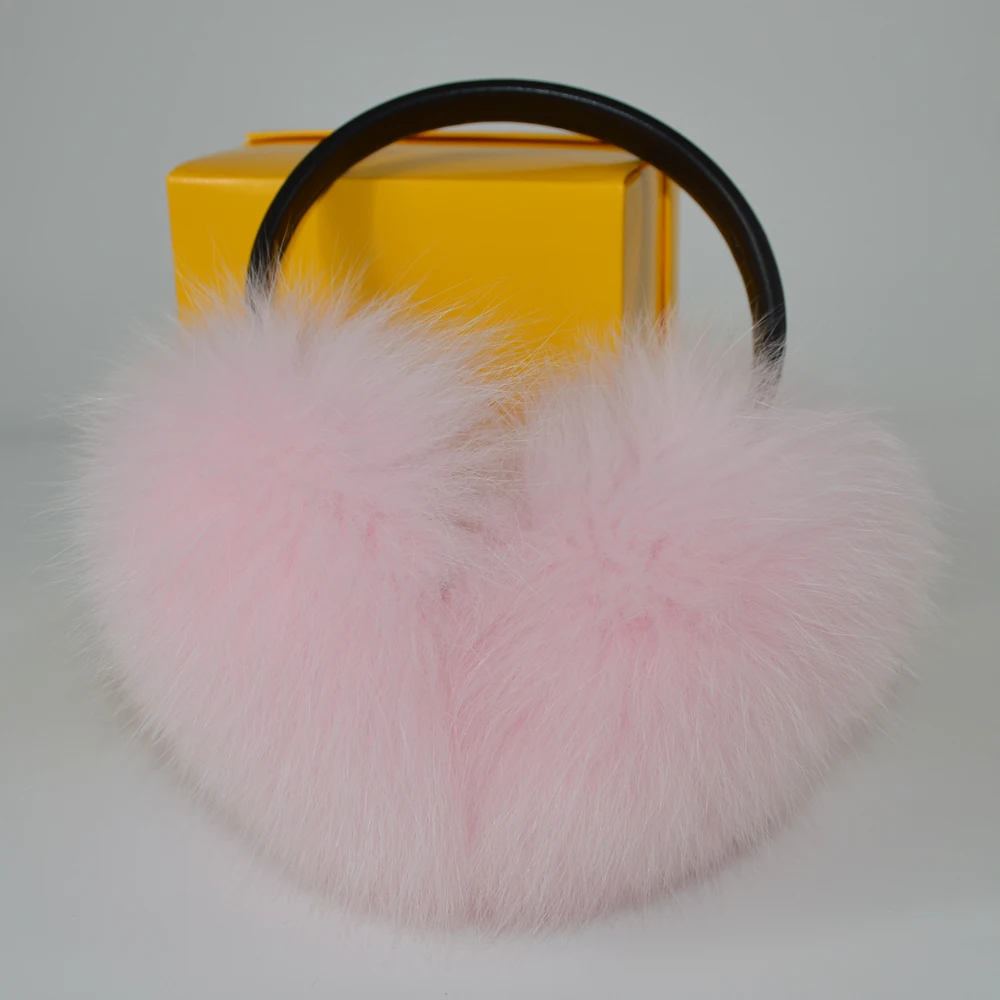 2020 брендовые Модные женские пушистые наушники из натурального Лисьего меха