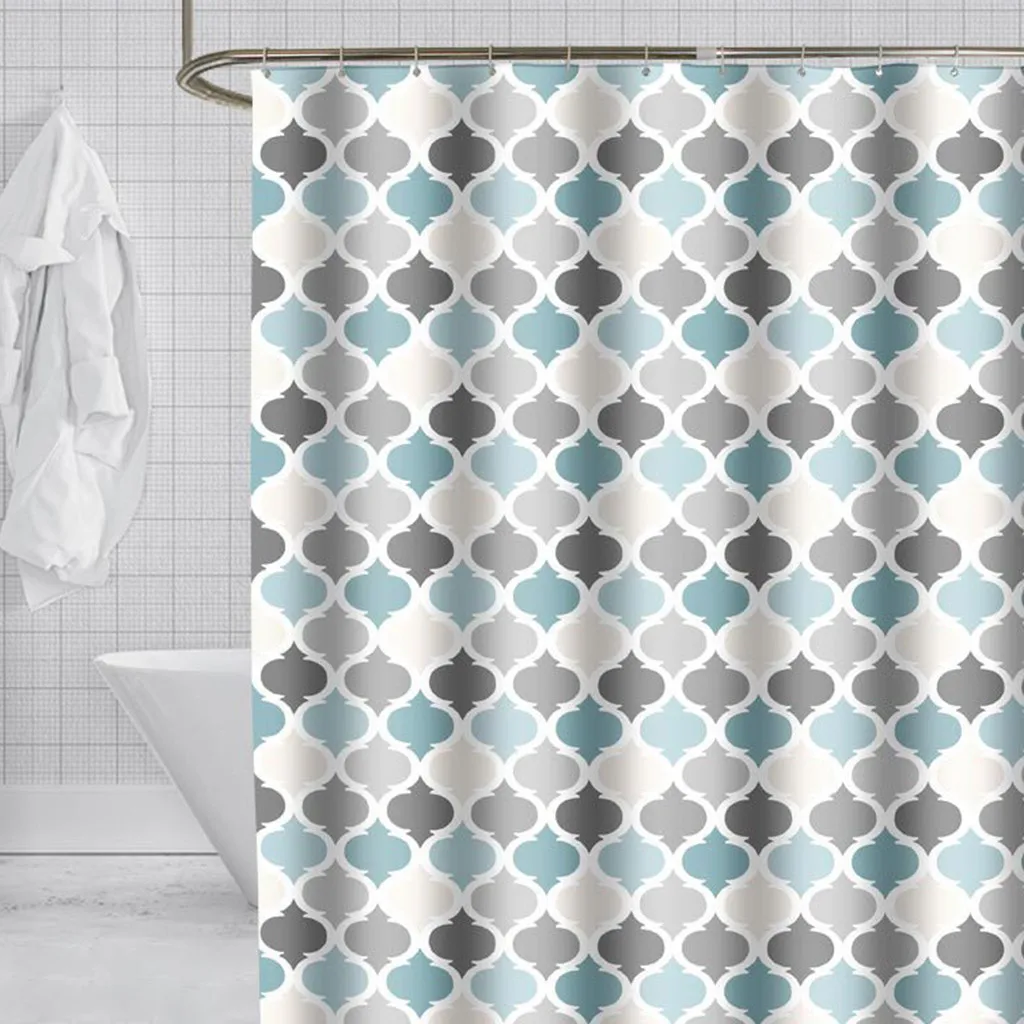 D водонепроницаемая ткань 12 крючков подходит для ванной душевой занавески набор