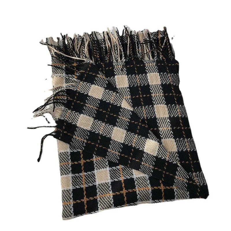 

Women's scarf shawl 2021 new cashmere high quality luxury letter type scarf four-sided hair whisker type scarf for men and women