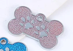 Style B Light Pink Персонализированные Бирки для собак, выгравированные Значки для кошек, щенков, домашних животных, ID Имя, ошейник, бирка, анти-потеря, подвеска, аксессуары для домашних животных, индивидуальный брелок с костью - Цвет: Style B Light Pink