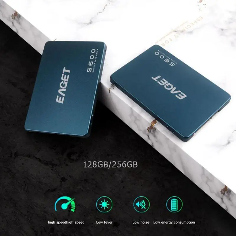EAGET S600 2,5 дюймов SATA 3,0 SSD жесткий диск 128 ГБ/256 Гб внешний твердотельный накопитель для настольного ноутбука ПК твердотельный накопитель