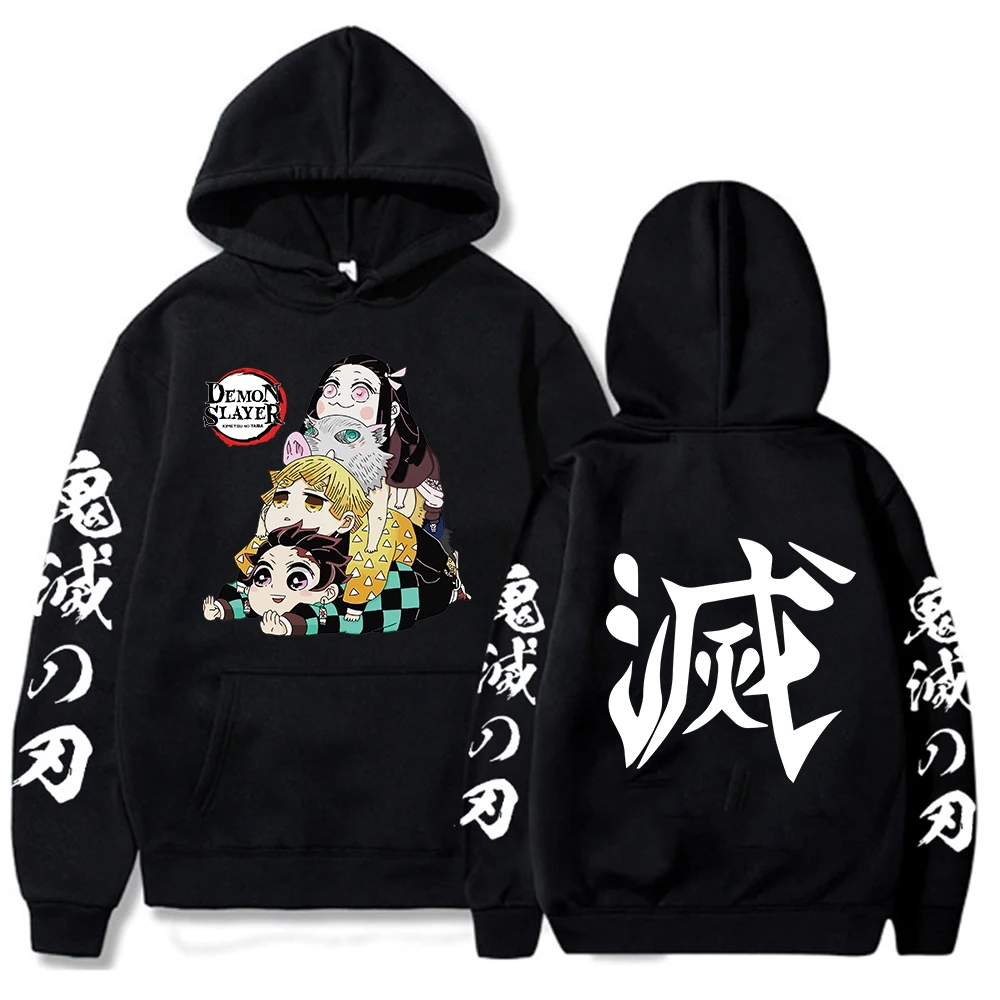 

Anime Demon Slayer Hoodies Хип-хоп толстовки с капюшономHarajuku Streetwear Pullover for Women and Men