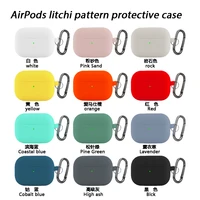 for airpods pro silicone protective cover litchi pattern casing for apple airpods 1 2 pro3 generation one piece earphone case