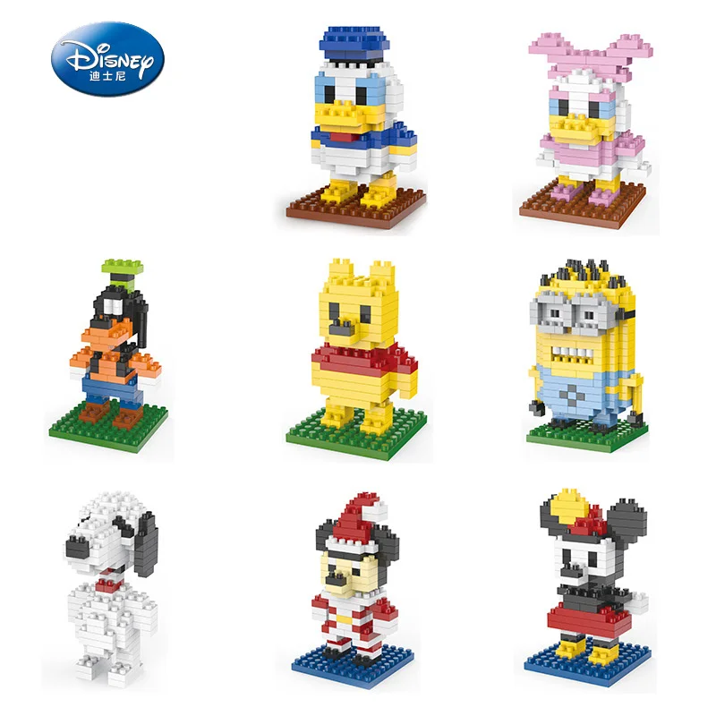 

Disney Micro Building Blocks Mickey Minnie Donald Duck Goofy Tigger Anime Figure Diy Assembled Bricks Model Educational Toys