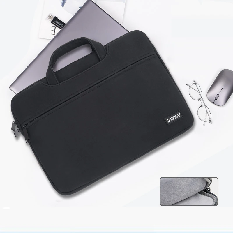 Black ORICO сумка для ноутбука, портфель, чехол для Macbook Air Pro 13,3 15,6, защитный чехол для ноутбука Dell acer, деловая сумка - Цвет: Black