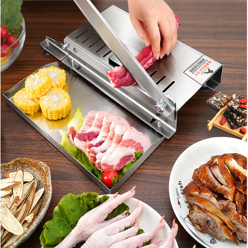 

Manual Ribs Meat Slicer Household Stainless Steel Small Bone Cutting Slicing Machine Chicken Lamb Chops Ribs Herb Pastry Cutter