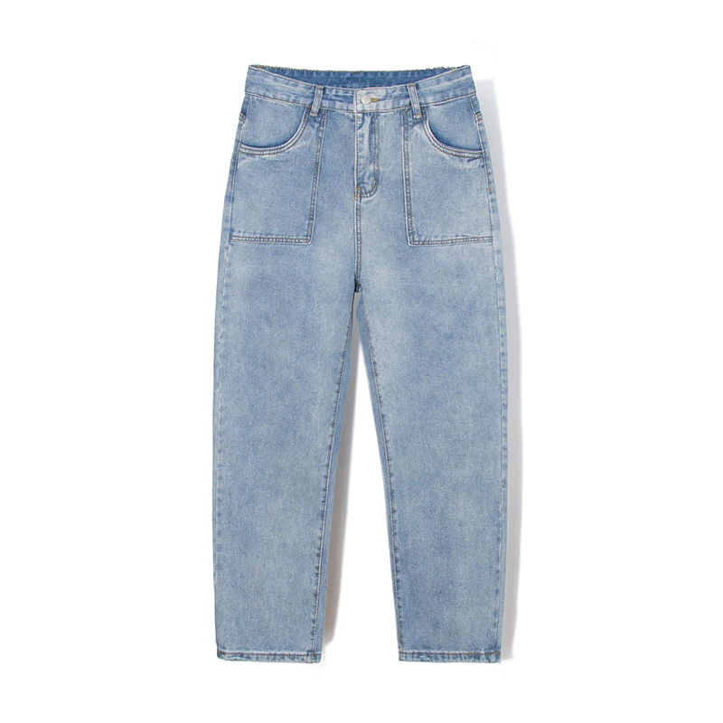 

2021 New All-match Denim Pants Men Muti-pockets Jeans Harajuku Simple Straight Jean Pant Male Leisure Chic Baggy Cowboy Trousers