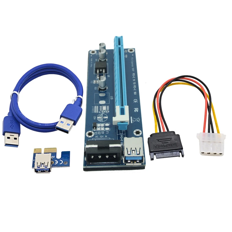 Высокое качество PCI Express кабель E 1X к 16X расширитель для переходных карт SATA 15 Pin 4 IDE