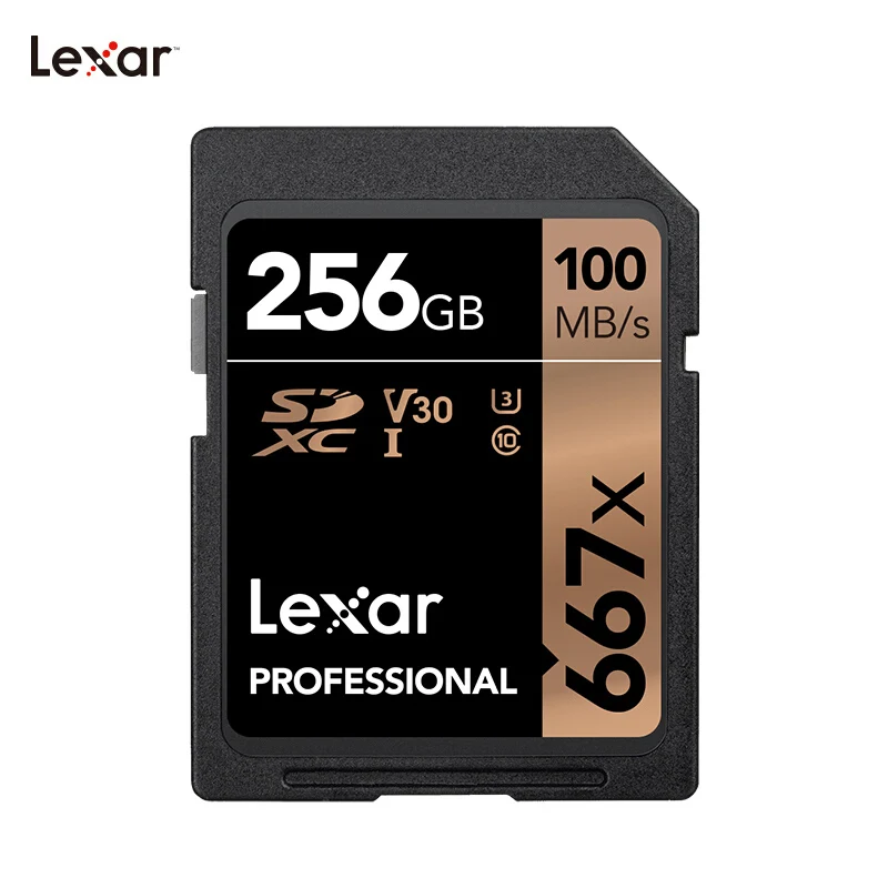 256 ГБ Lexar Профессиональный 667x SDXC UHS-I sd-карты до 100 МБ/с. V30 C10 64 Гб 128 ГБ 256 Гб карта памяти для Full-HD 3D и 4K видео Камера - Емкость: 256 ГБ
