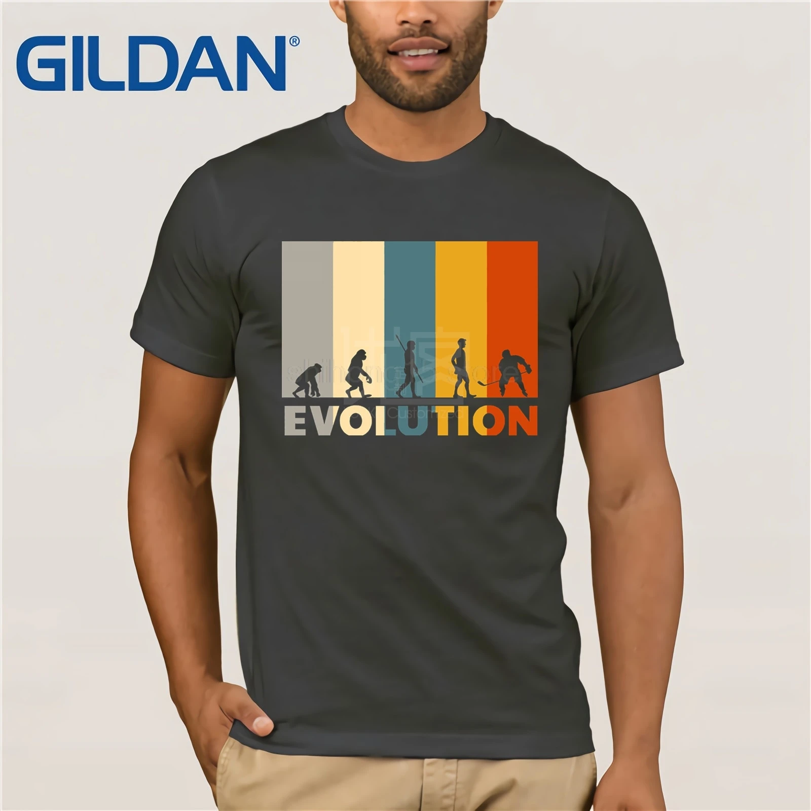 Mankind Evolution Ice Hockeyer футболка 80s Винтаж Ретро забавная одежда повседневные футболки