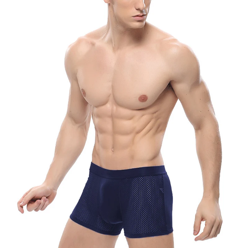 Новые 3 шт Мужские бамбуковые волокна Сетка дышащие U выпуклые кальсоны нижнее