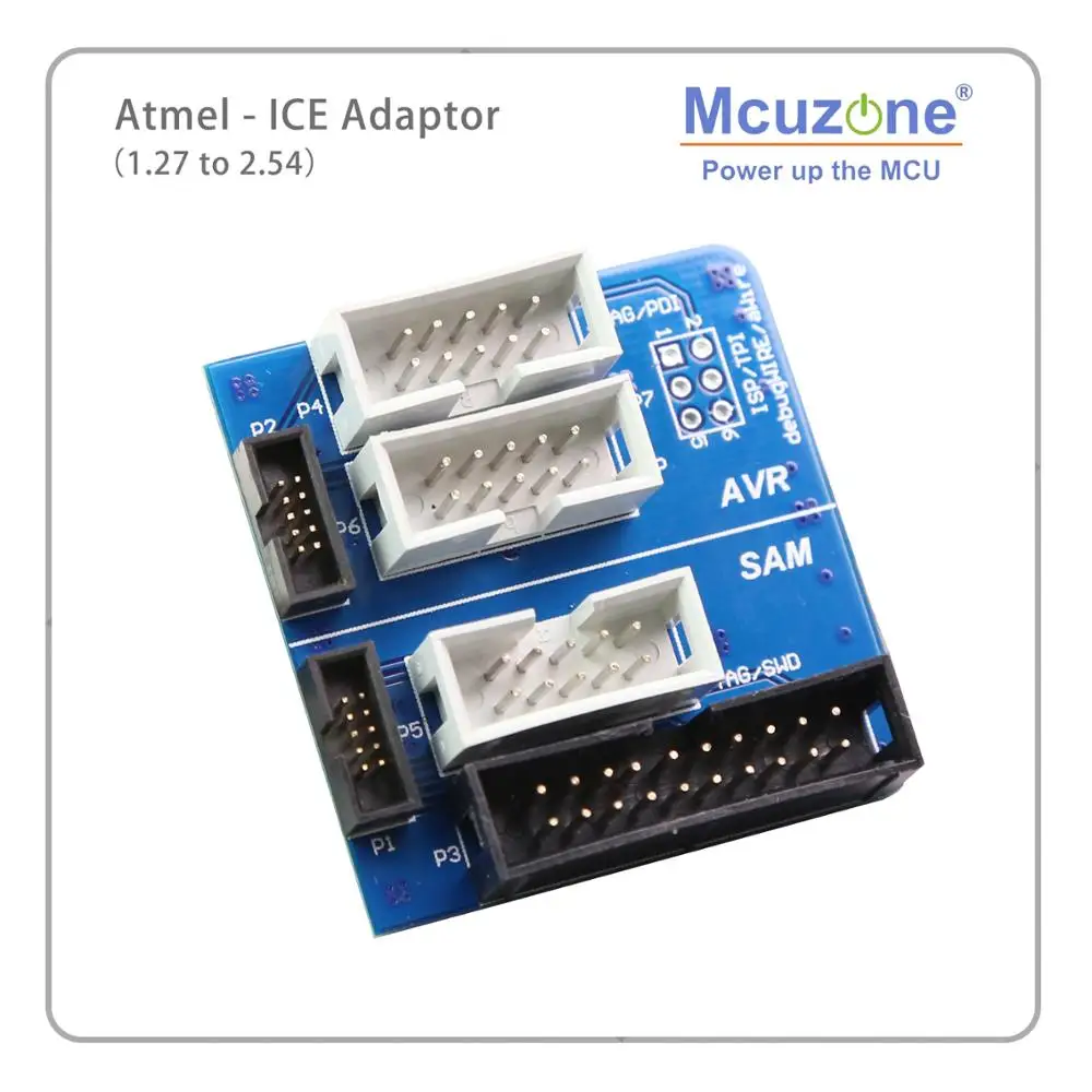 Плата адаптера Mcuzone Atmel ICE 1 27 до 2 54 AVR-ISP JTAG PDI TPI SAM-JTAG SWD ATATMEL ADPT набор | Аксессуары для демонстрационных стендов -32826876052