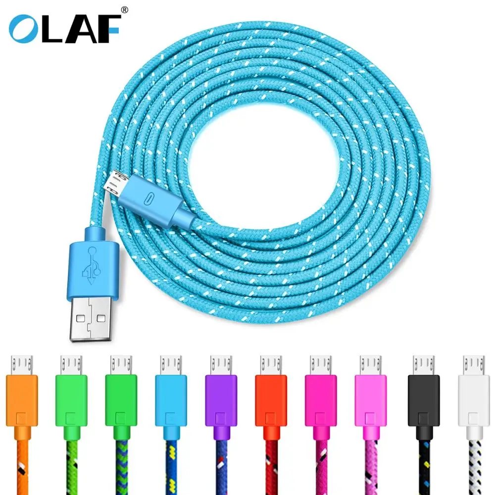 Кабель Micro USB OLAF 5 В 2 4 А 1 м 3 кабель для быстрой зарядки Samsung Huawei Xiaomi Android мобильный