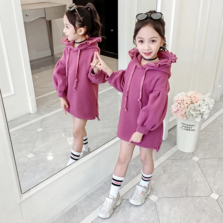 Свитер для девочек с плиссированным воротником толстовки свитер