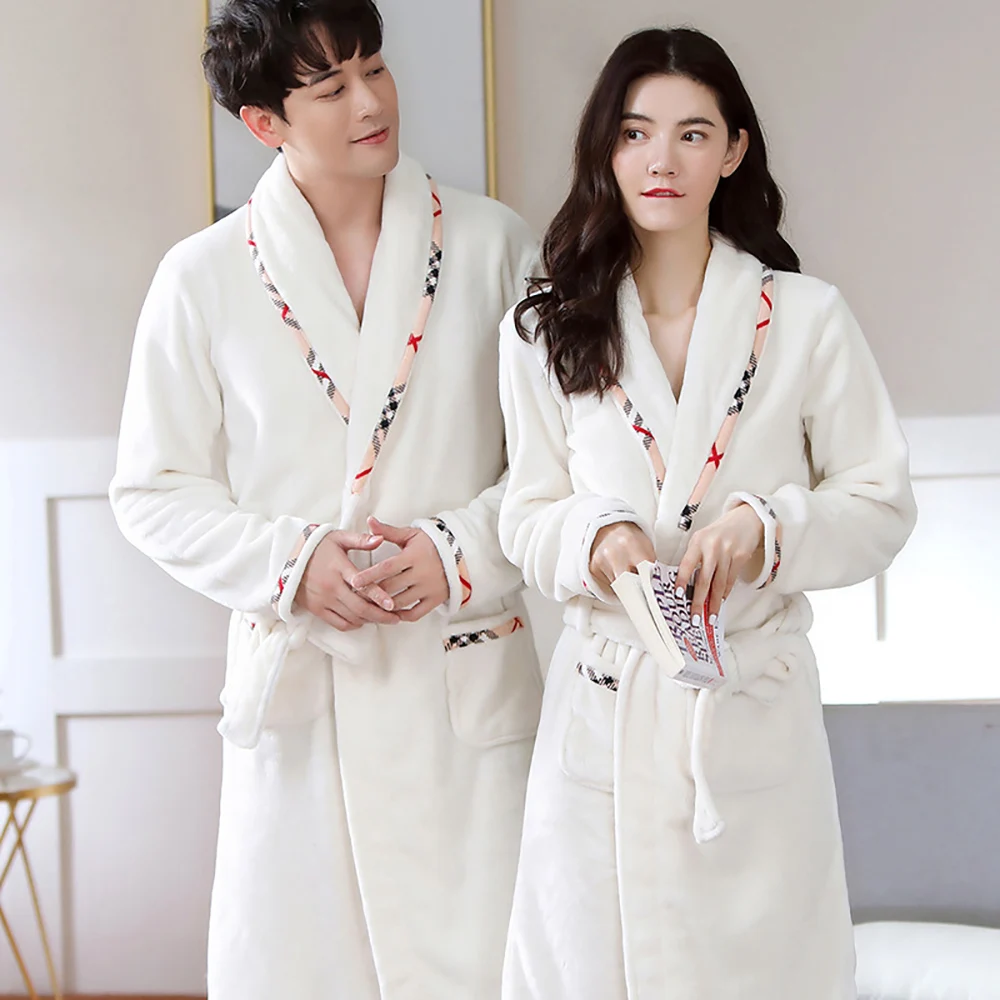 Winter Sexy Nightie Coats for Home Flannel Robes for Women Warm Shower Comfortable Soft Bathrobe Sleepwear Female Night Dress