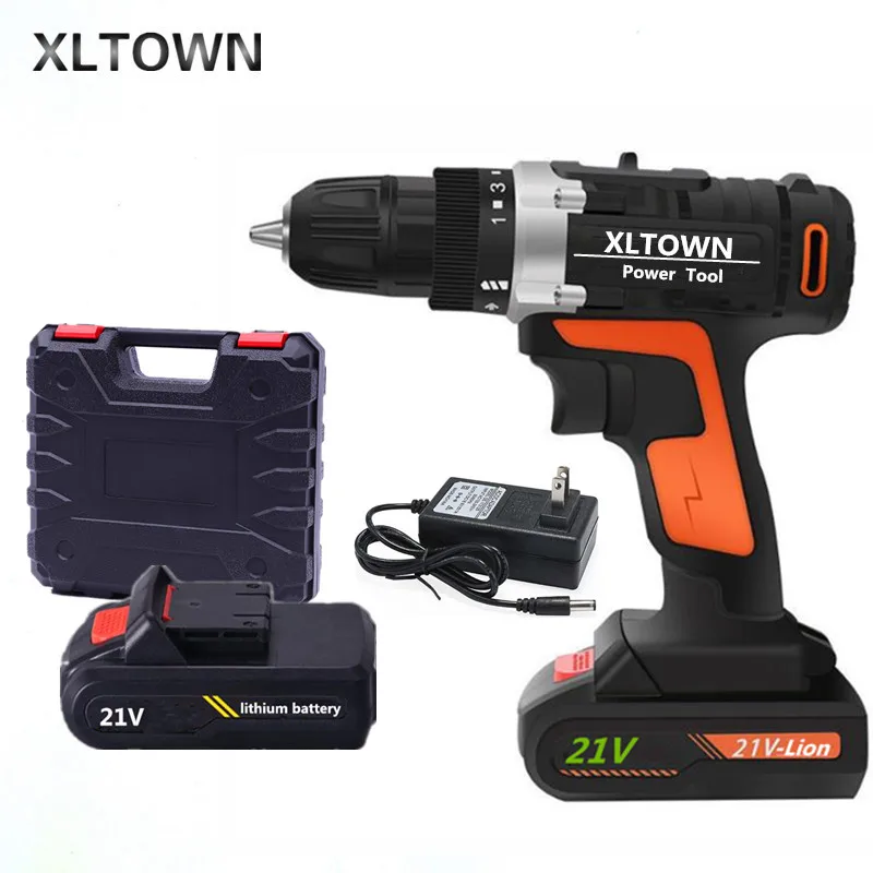 XLTOWN 21 в Беспроводная электрическая дрель с 2 батареями многофункциональная