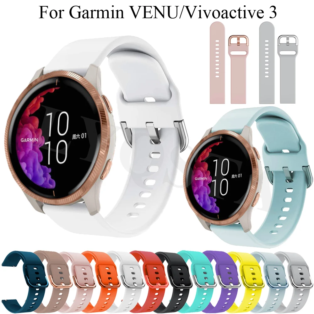 

Replacement Smartwatch Wrist Strap For Garmin Venu SQ vivoactive 3 3t Silicone Watchband For Garmin Forerunner 245 158 Bracelet
