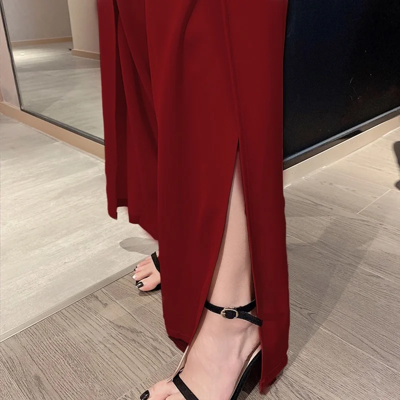 

Jumpsuits&Rompers Summer Fashion Temperament Slim Plus Size V Neck Sleeveless Jumpsuit Women Bandage Split One Piece Outfit