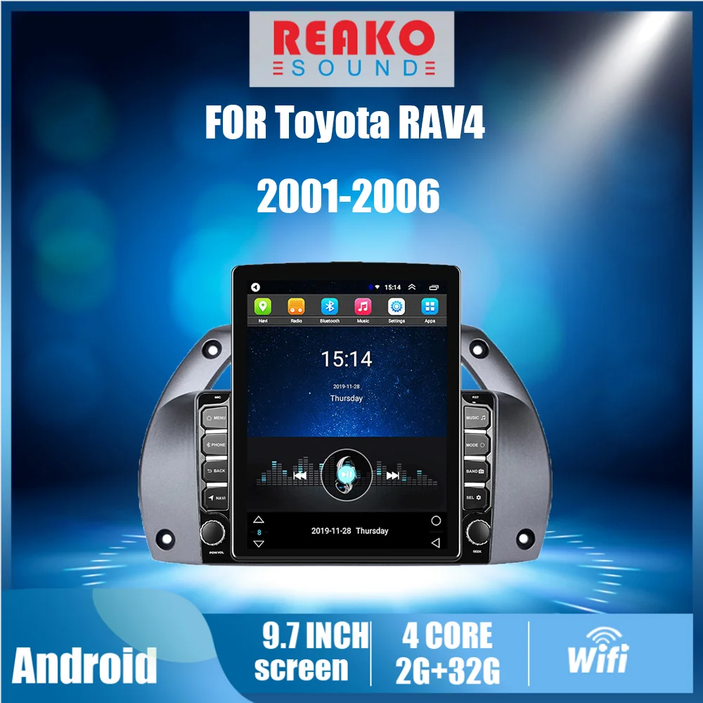 

For Toyota RAV4 2001-2006 2 Din 9.7" Tesla Screen Car Multimedia Player GPS Navigator Android Autoradio Head Unit