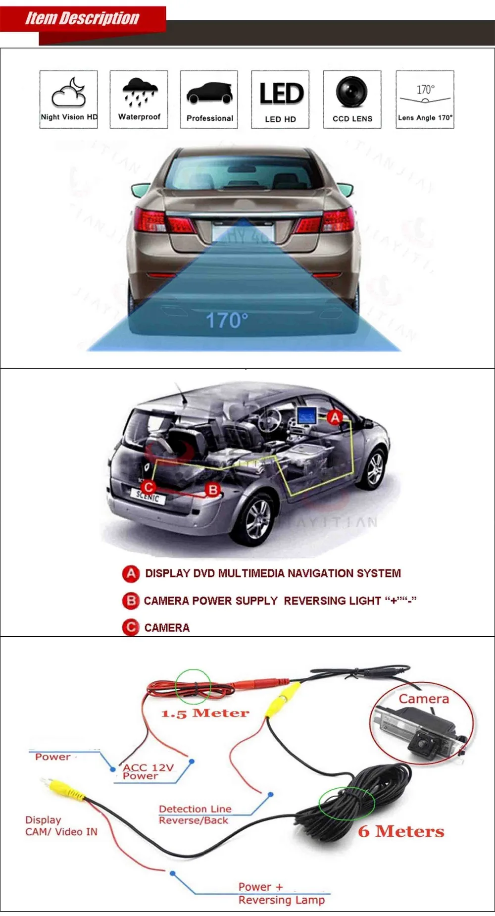 JIAYITIAN камера заднего вида для Toyota Allion/Премиум 2008~ CCD/ночное видение/обратный/резервная камера парковки