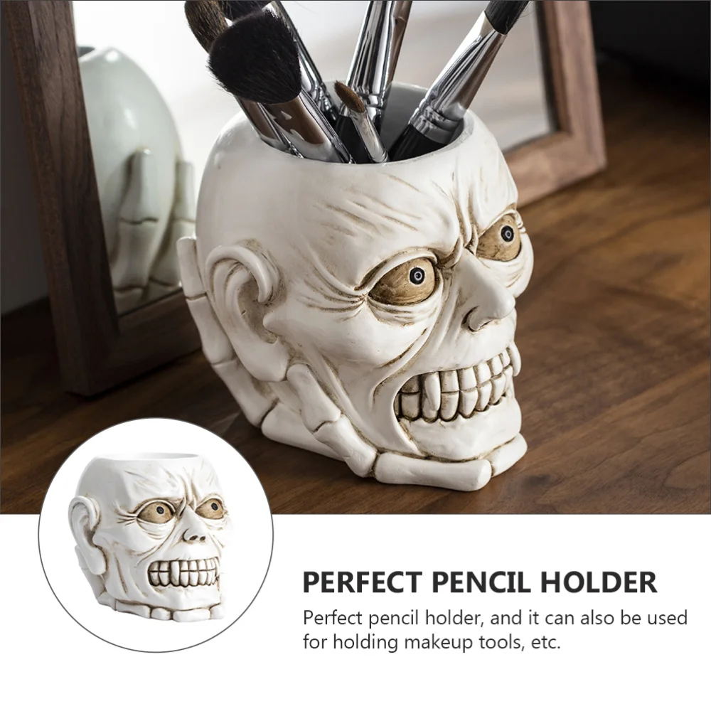 

1Pc Shape Storage Container Decorative Pen Holder Desktop Organizer White