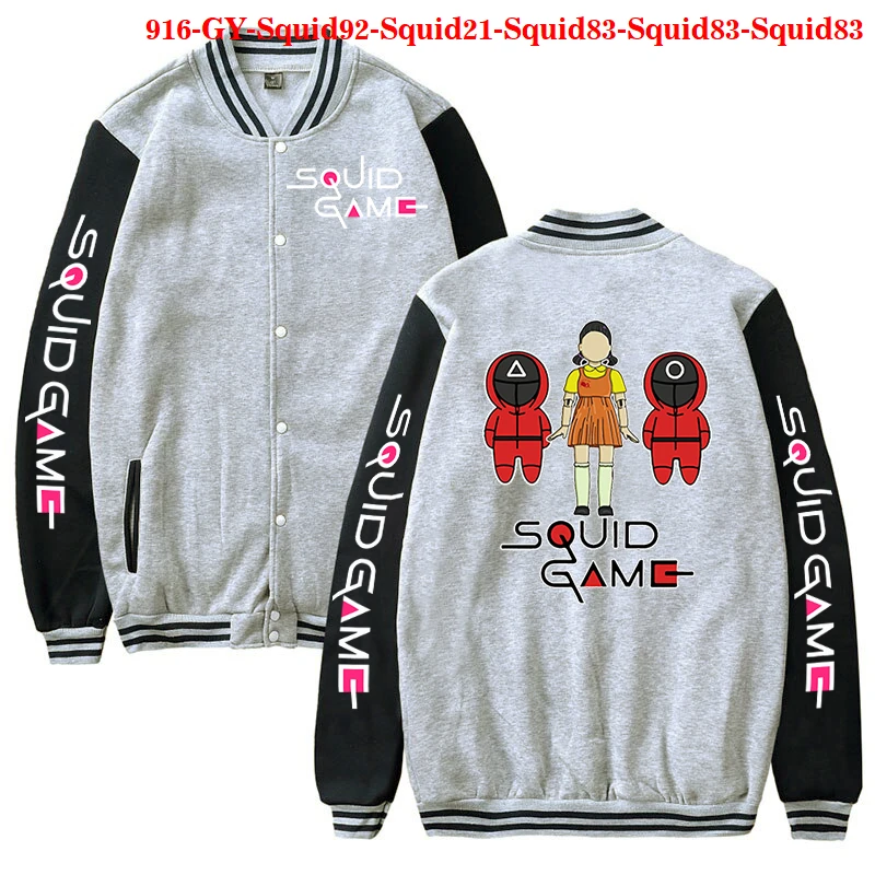 

TV Series Squid Game Baseball Jacket Men Women Cosplay Costume Li Zhengjae Same Baseball Uniform Boy Girls Coats Women Clothes