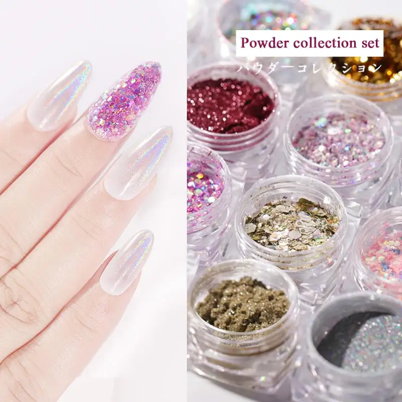 6 коробок/набор волшебная пудра для ногтей зеркальные эффекты Сияющие ногти