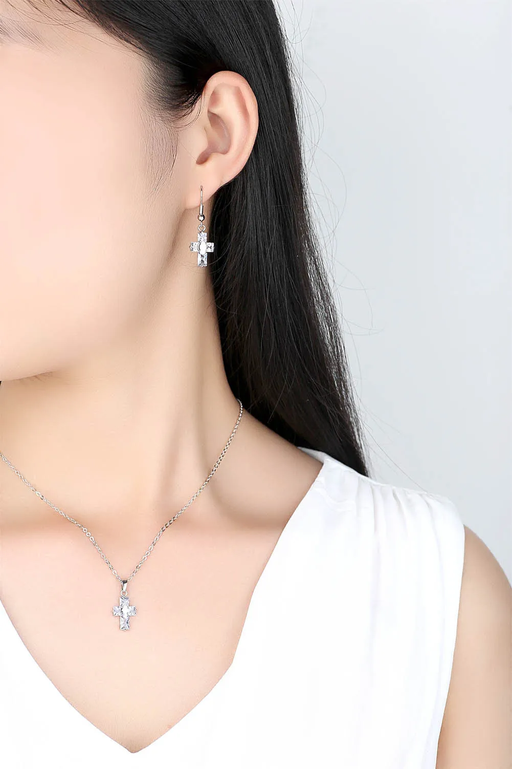 

TSHOU350 ramantic ziron blue heart earring handmade 925 Sterling silver Earrings Party Jewelry Gifts Gift Link For Buyer