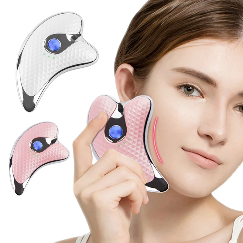 

Electric Vibration Facial Massager Led Light Guasha Scraping Microcurrent Skin Rejuvenation Body Face Lifting Slimming