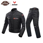 DUHAN ветрозащитный костюм для мотогонок Защитное снаряжение бронированная мотоциклетная куртка + штаны для мотоциклистов комплект одежды для мотогонок