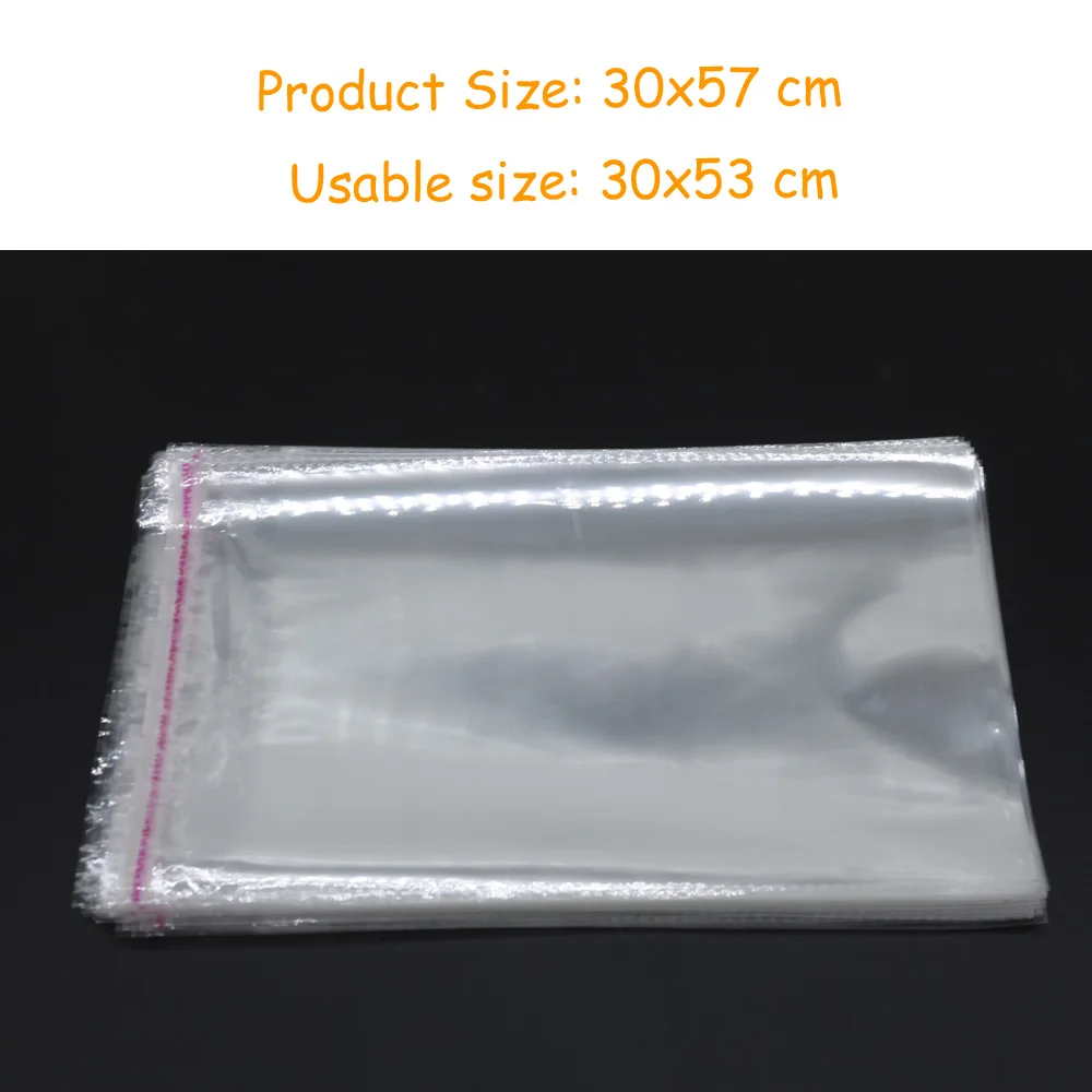 

Lulang Width 30cm Clear Plastic OPP Bags 100pcs Self Adhesive Bag Self Sealing Bags for Packing Resealable Gift Packaging
