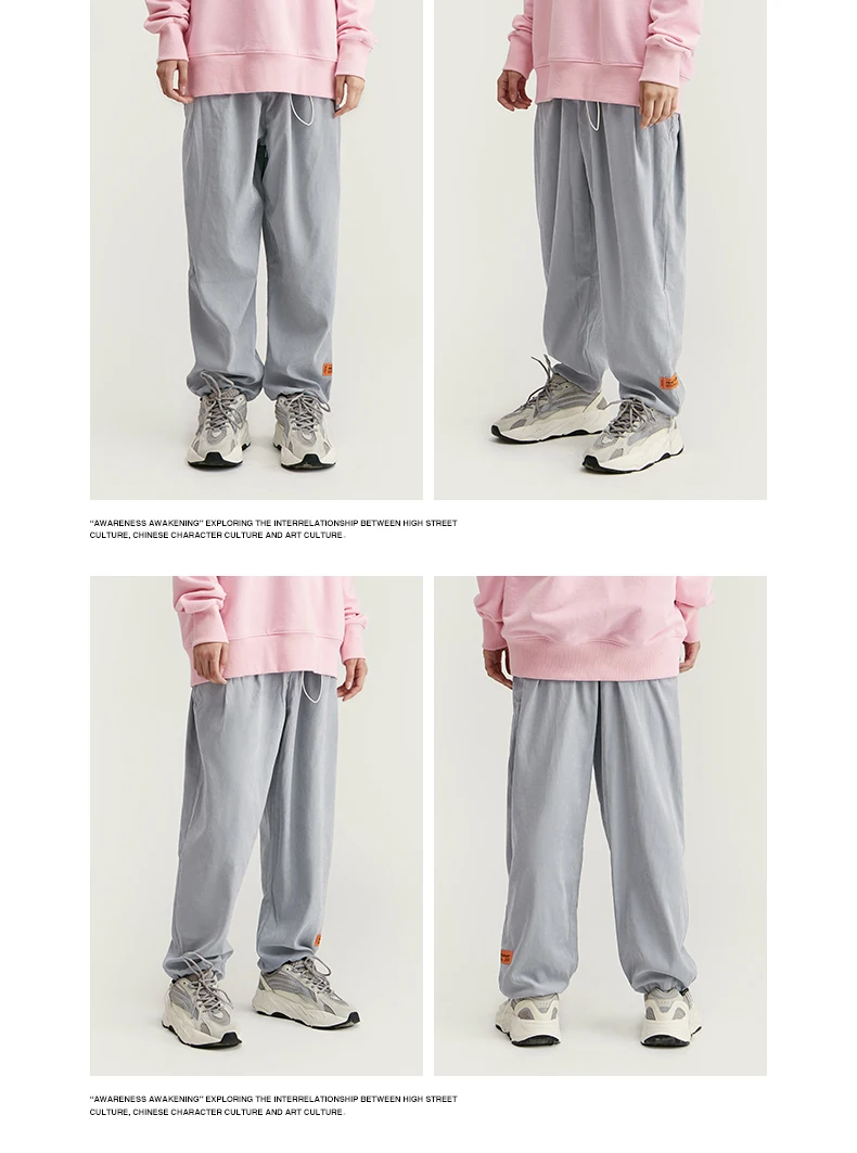 INFLATION уличная одежда хип-хоп брюки мужские свободные Pantalon Homme Осенние новые дышащие ветровки повседневные брюки мужские 93306W