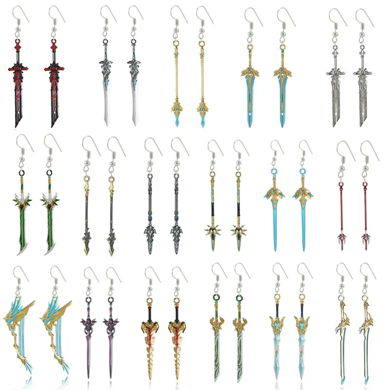 

Game Genshin Impact серьга в виде шпаги аниме оружие Волчья подкладка Skyward для позвоночника