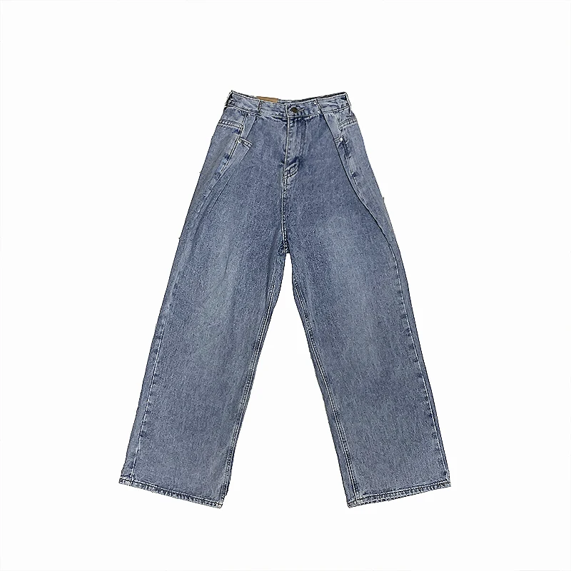 

2021 Brand New Women's Trousers Thin Loose Plus Fat Increase High Waist Wide Pants for Female Leg Straight Jeans Pants