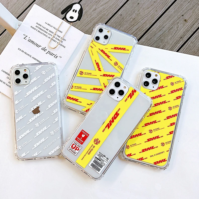 DHL Экспресс логистическая этикетка чехол для телефона iPhon 11 Pro X XR XS Max мягкий