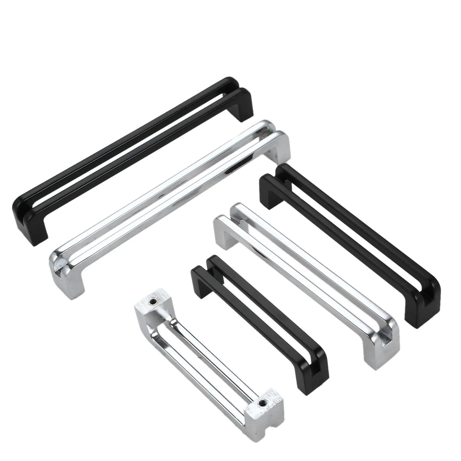 Китайская двойная дверь черная полая ручка для книжного шкафа мебельная