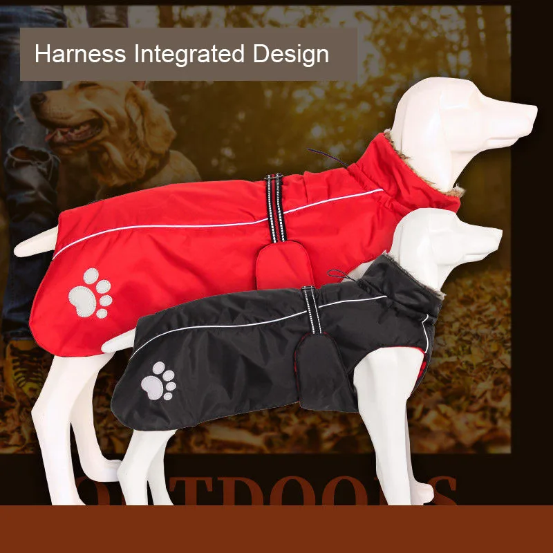 

Winter Clothes For Dogs Warm 4XL Dog Clothes For Large Dogs Waterproof Dog Jacket Black For Pitbull Golden Retriever Labradors