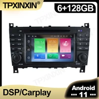 128gb android 11 0 car radio for benz c class w203 2004 2005 2007 multimedia auto video dvd player navigation stereo gps 2 din