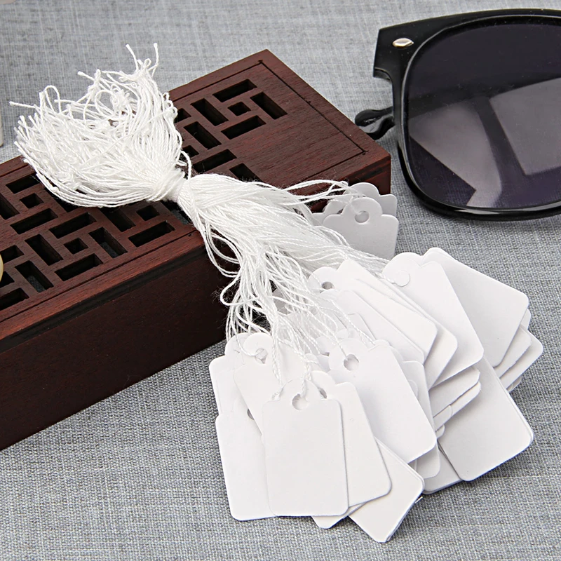 

500 white jade blank label hanging price tag 26X15mm jewelry clothing price filling tool is convenient and quick