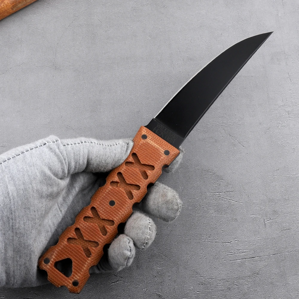 Карманный нож Karambit для выживания на природе с льняной ручкой прямой