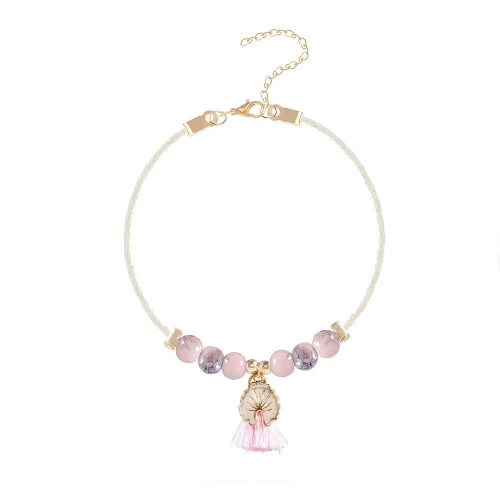 5 шт./компл. для женщин браслеты в виде ракушки бахрома круглые трещины