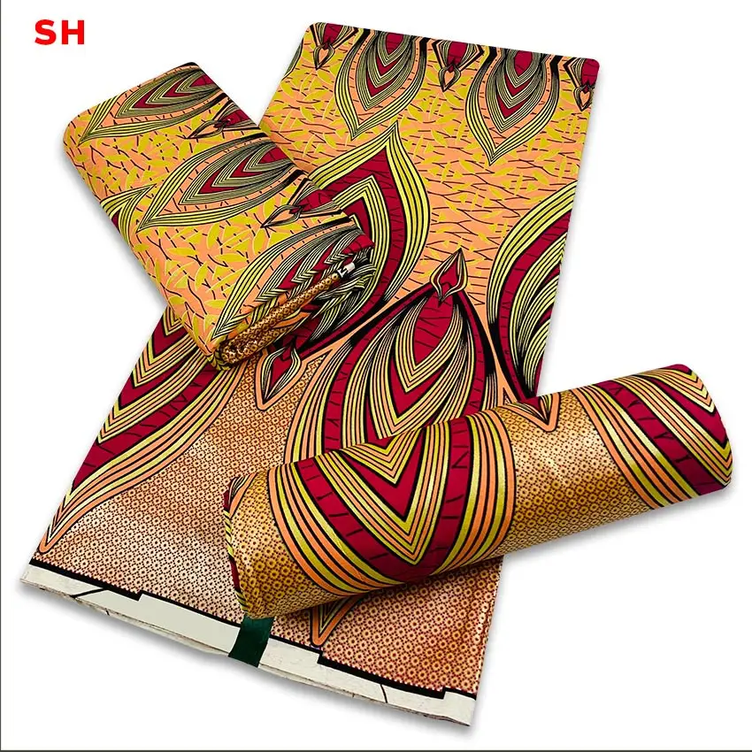 Платье из ткани с Африканским золотым воском для рождественской вечеринки H210714 |