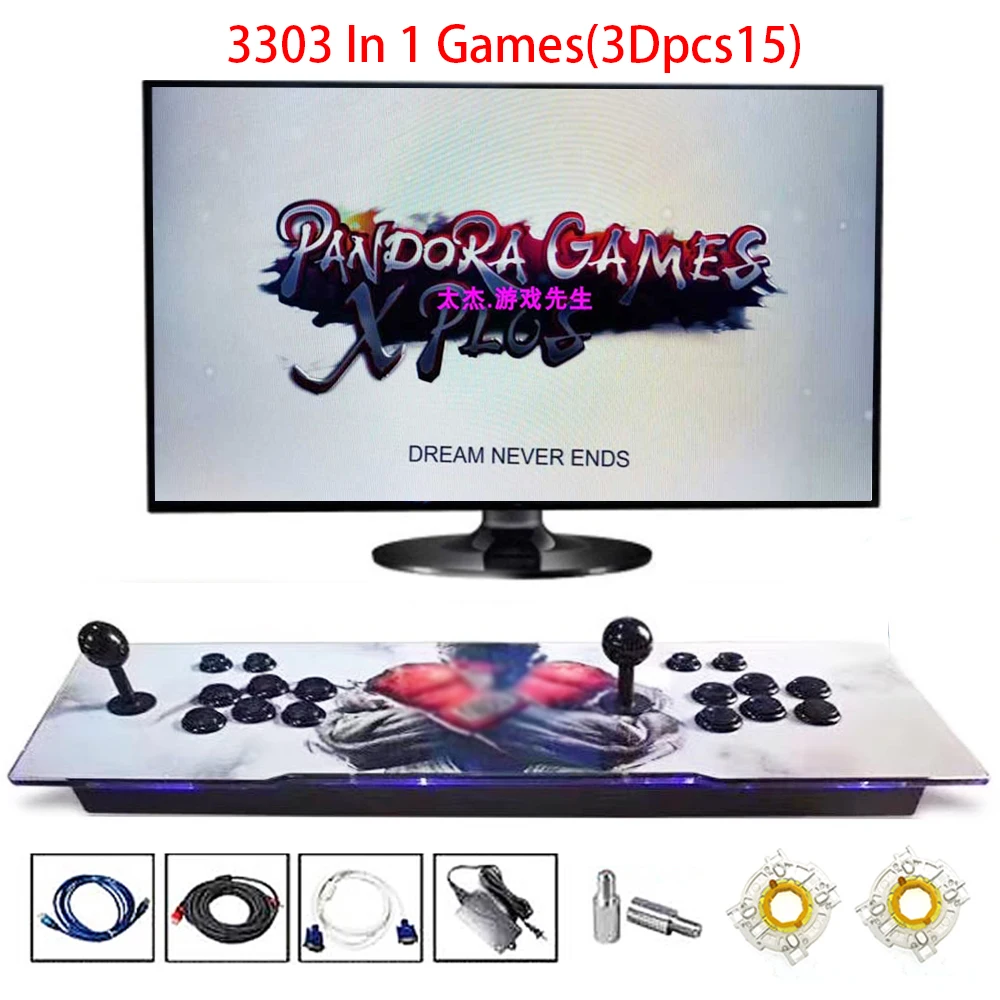 Ретро игровая аркадная консоль Pandora 3D бокс доска 1660/3303/3288 в 1 мультиигры HDMI VGA для