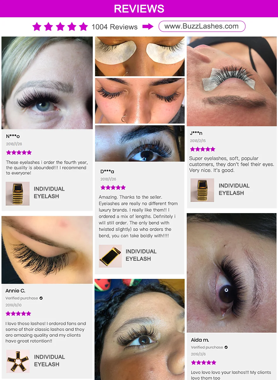 Новые Buzz Lashes темно-черные шелковые Индивидуальные ресницы для наращивания, натуральные ресницы из искусственной норки, легкие объемные мягкие ресницы для наращивания