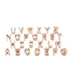 Бесплатная доставка MOQ 1 шт. розовое золото инициальные буквы алфавита diy bead подходит для оригинальных браслетов pandora с подвесками ювелирные изделия
