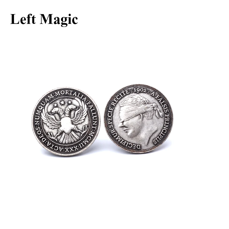 

1902 Antique Silver Finish Coins - Magic Tricks Coins Magic Tricks Props Accessories Stage Close Up Magic Comedy
