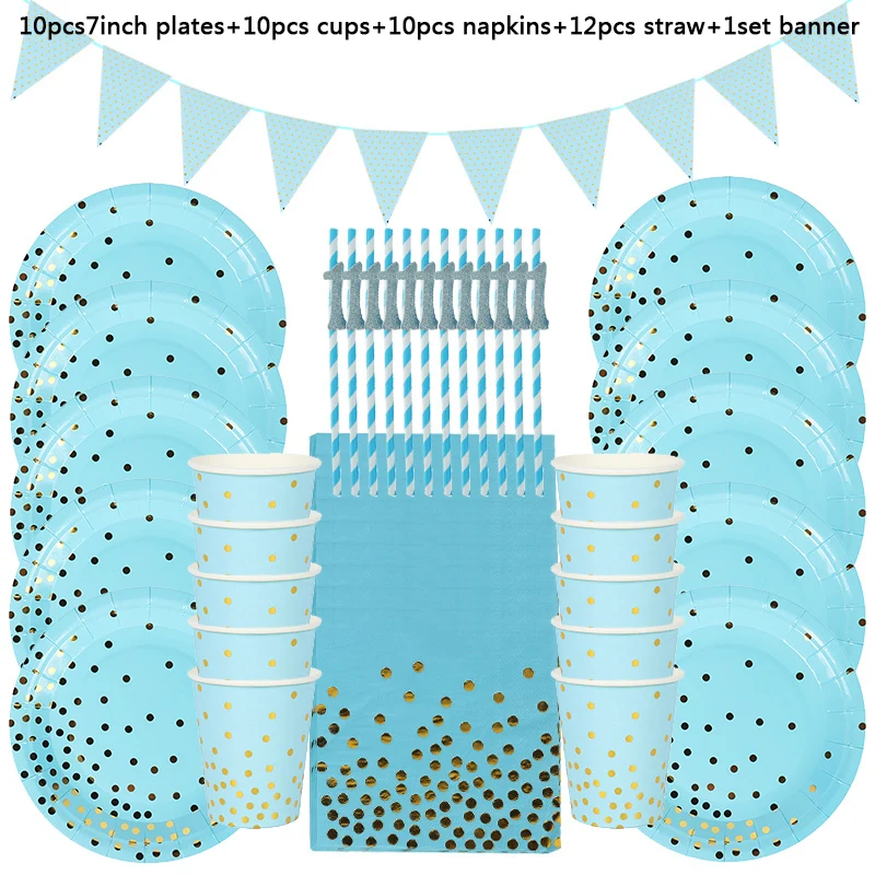 1 год Мальчик День рождения первый день мальчик украшения для вечевечерние синий